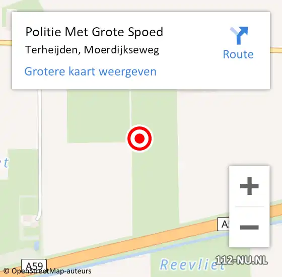 Locatie op kaart van de 112 melding: Politie Met Grote Spoed Naar Terheijden, Moerdijkseweg op 31 december 2021 12:15