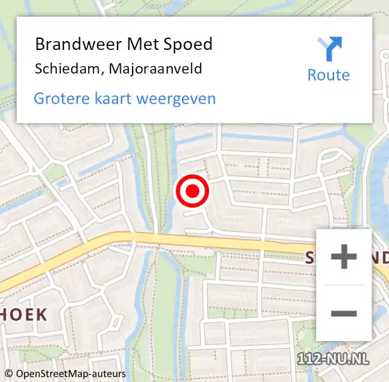 Locatie op kaart van de 112 melding: Brandweer Met Spoed Naar Schiedam, Majoraanveld op 31 december 2021 12:17