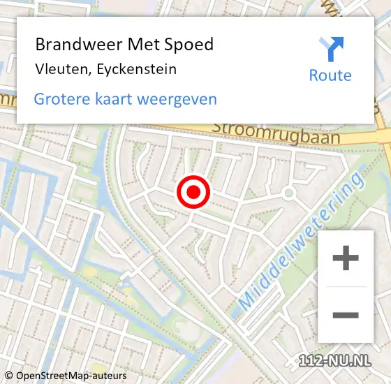 Locatie op kaart van de 112 melding: Brandweer Met Spoed Naar Vleuten, Eyckenstein op 31 december 2021 13:37