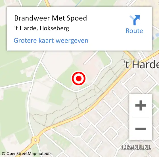 Locatie op kaart van de 112 melding: Brandweer Met Spoed Naar 't Harde, Hokseberg op 31 december 2021 13:42