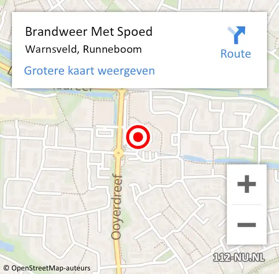 Locatie op kaart van de 112 melding: Brandweer Met Spoed Naar Warnsveld, Runneboom op 31 december 2021 13:51