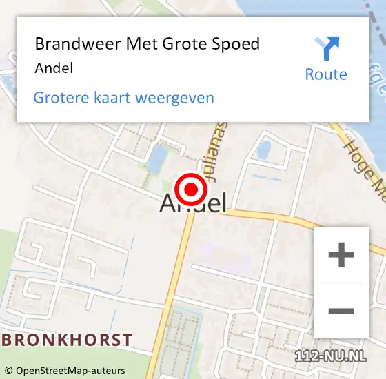 Locatie op kaart van de 112 melding: Brandweer Met Grote Spoed Naar Andel op 31 december 2021 14:02