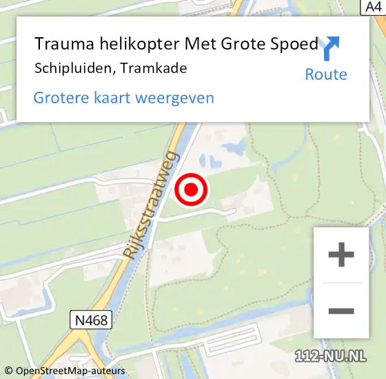 Locatie op kaart van de 112 melding: Trauma helikopter Met Grote Spoed Naar Schipluiden, Tramkade op 31 december 2021 14:06