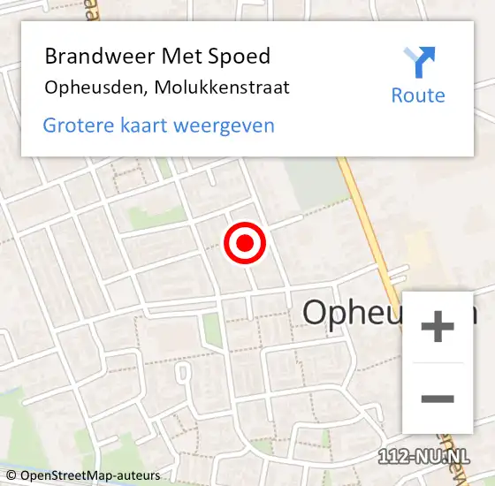 Locatie op kaart van de 112 melding: Brandweer Met Spoed Naar Opheusden, Molukkenstraat op 31 december 2021 14:13