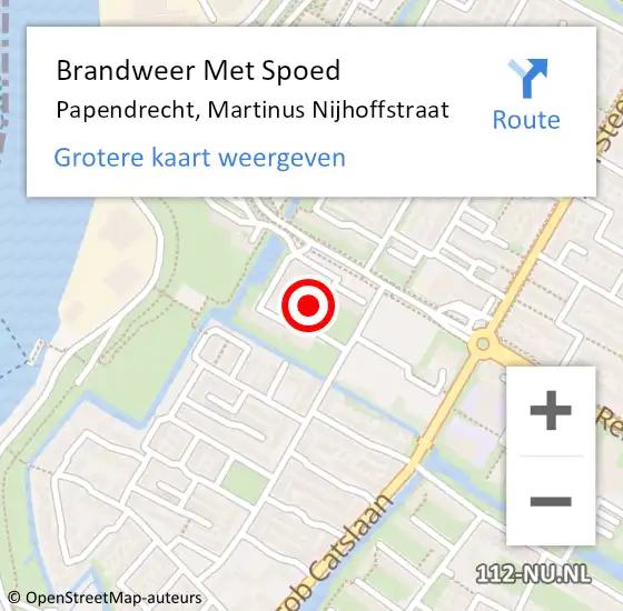 Locatie op kaart van de 112 melding: Brandweer Met Spoed Naar Papendrecht, Martinus Nijhoffstraat op 31 december 2021 14:13