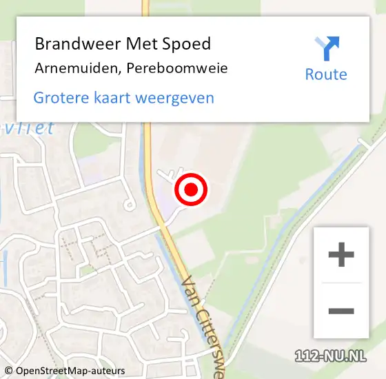 Locatie op kaart van de 112 melding: Brandweer Met Spoed Naar Arnemuiden, Pereboomweie op 31 december 2021 14:20