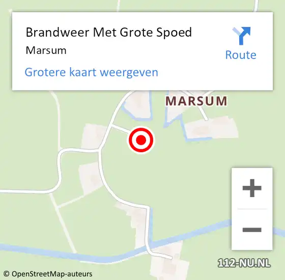 Locatie op kaart van de 112 melding: Brandweer Met Grote Spoed Naar Marsum op 31 december 2021 14:21