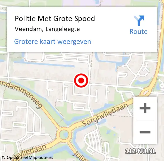 Locatie op kaart van de 112 melding: Politie Met Grote Spoed Naar Veendam, Langeleegte op 31 december 2021 14:35