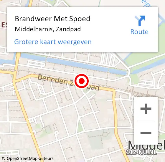 Locatie op kaart van de 112 melding: Brandweer Met Spoed Naar Middelharnis, Zandpad op 31 december 2021 14:40