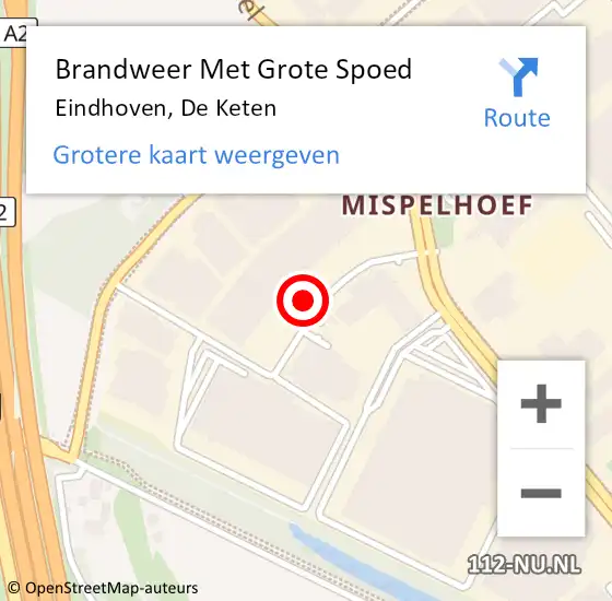 Locatie op kaart van de 112 melding: Brandweer Met Grote Spoed Naar Eindhoven, De Keten op 31 december 2021 15:09