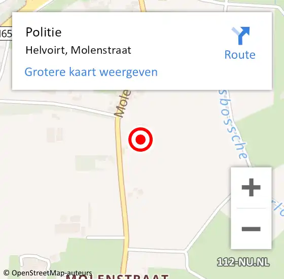 Locatie op kaart van de 112 melding: Politie Helvoirt, Molenstraat op 31 december 2021 15:26