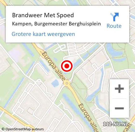 Locatie op kaart van de 112 melding: Brandweer Met Spoed Naar Kampen, Burgemeester Berghuisplein op 31 december 2021 15:30