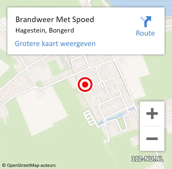 Locatie op kaart van de 112 melding: Brandweer Met Spoed Naar Hagestein, Bongerd op 31 december 2021 15:55