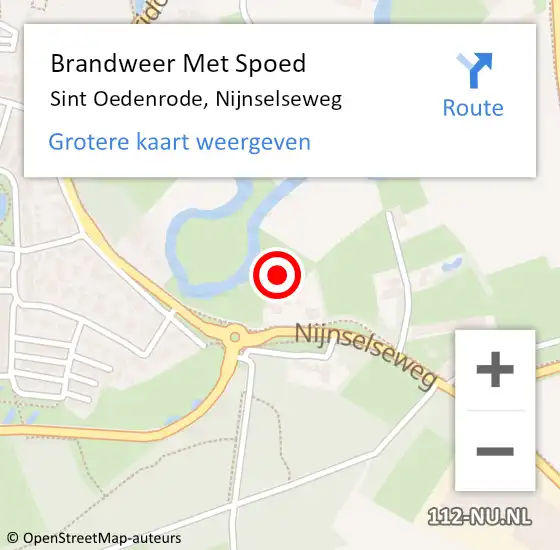Locatie op kaart van de 112 melding: Brandweer Met Spoed Naar Sint Oedenrode, Nijnselseweg op 31 december 2021 15:57