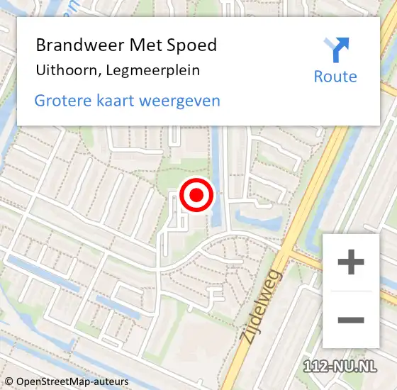 Locatie op kaart van de 112 melding: Brandweer Met Spoed Naar Uithoorn, Legmeerplein op 31 december 2021 16:02