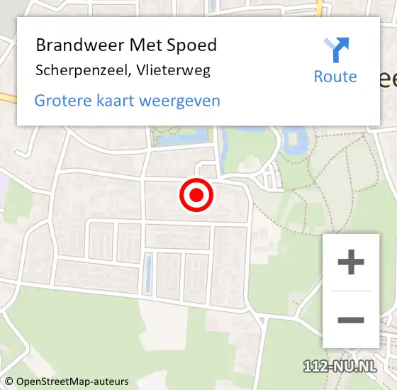 Locatie op kaart van de 112 melding: Brandweer Met Spoed Naar Scherpenzeel, Vlieterweg op 31 december 2021 16:03