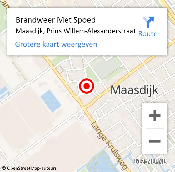 Locatie op kaart van de 112 melding: Brandweer Met Spoed Naar Maasdijk, Prins Willem-Alexanderstraat op 31 december 2021 16:04