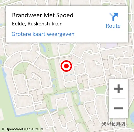 Locatie op kaart van de 112 melding: Brandweer Met Spoed Naar Eelde, Ruskenstukken op 31 december 2021 16:04