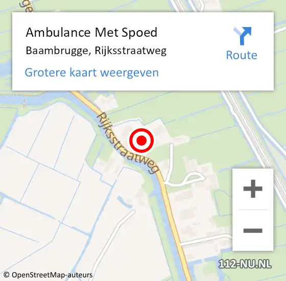 Locatie op kaart van de 112 melding: Ambulance Met Spoed Naar Baambrugge, Rijksstraatweg op 31 december 2021 16:14