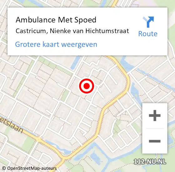 Locatie op kaart van de 112 melding: Ambulance Met Spoed Naar Castricum, Nienke van Hichtumstraat op 31 december 2021 16:15