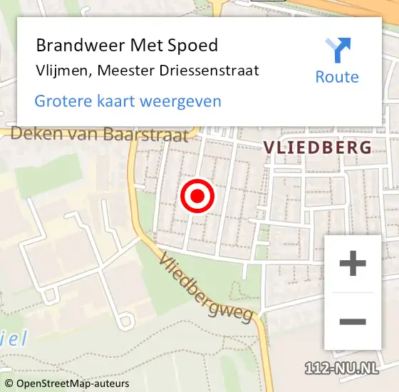 Locatie op kaart van de 112 melding: Brandweer Met Spoed Naar Vlijmen, Meester Driessenstraat op 31 december 2021 16:30