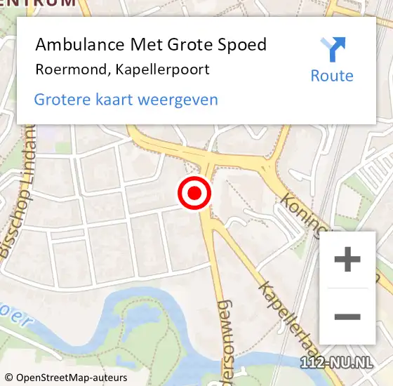 Locatie op kaart van de 112 melding: Ambulance Met Grote Spoed Naar Roermond, Kapellerpoort op 31 december 2021 16:38