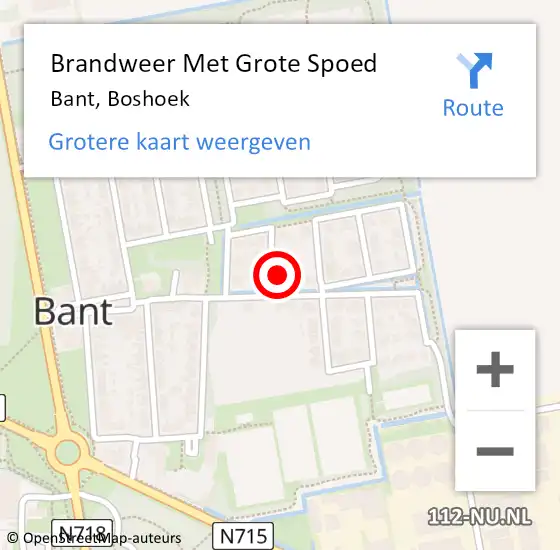 Locatie op kaart van de 112 melding: Brandweer Met Grote Spoed Naar Bant, Boshoek op 31 december 2021 16:38