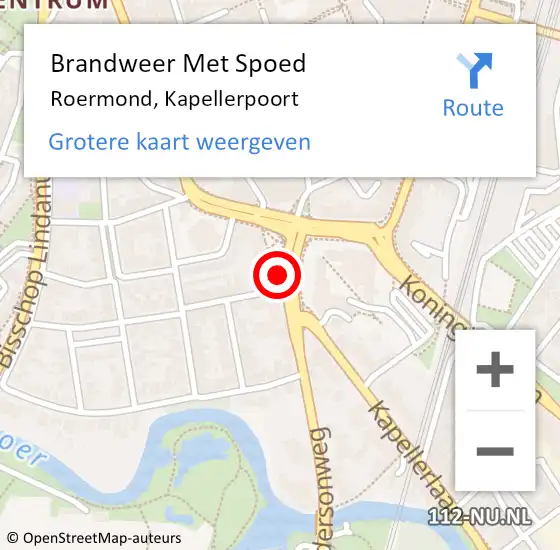 Locatie op kaart van de 112 melding: Brandweer Met Spoed Naar Roermond, Kapellerpoort op 31 december 2021 16:44