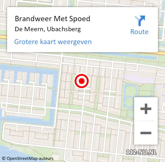 Locatie op kaart van de 112 melding: Brandweer Met Spoed Naar De Meern, Ubachsberg op 31 december 2021 16:54