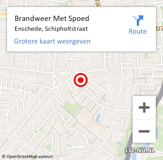 Locatie op kaart van de 112 melding: Brandweer Met Spoed Naar Enschede, Schipholtstraat op 31 december 2021 17:15