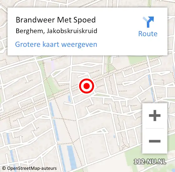 Locatie op kaart van de 112 melding: Brandweer Met Spoed Naar Berghem, Jakobskruiskruid op 31 december 2021 17:16