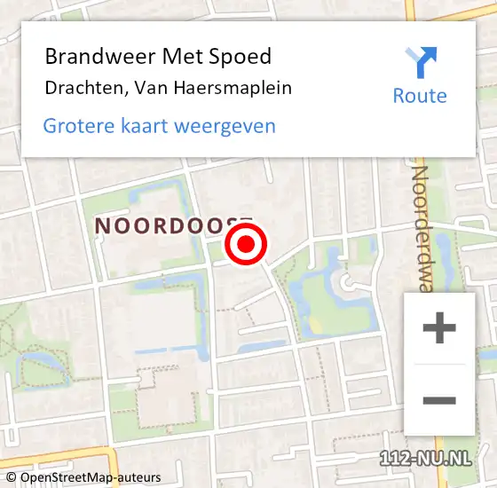 Locatie op kaart van de 112 melding: Brandweer Met Spoed Naar Drachten, Van Haersmaplein op 31 december 2021 17:19