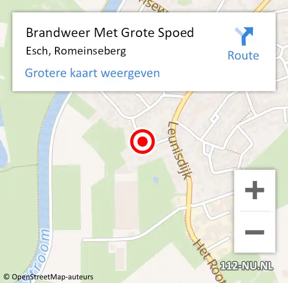 Locatie op kaart van de 112 melding: Brandweer Met Grote Spoed Naar Esch, Romeinseberg op 31 december 2021 17:19