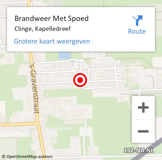 Locatie op kaart van de 112 melding: Brandweer Met Spoed Naar Clinge, Kapelledreef op 31 december 2021 17:20