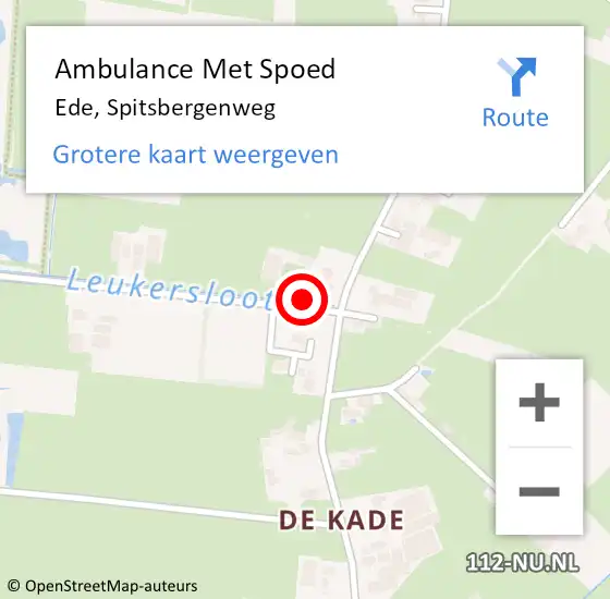 Locatie op kaart van de 112 melding: Ambulance Met Spoed Naar Ede, Spitsbergenweg op 31 december 2021 17:26