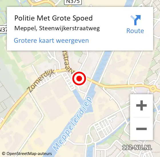 Locatie op kaart van de 112 melding: Politie Met Grote Spoed Naar Meppel, Steenwijkerstraatweg op 31 december 2021 17:28