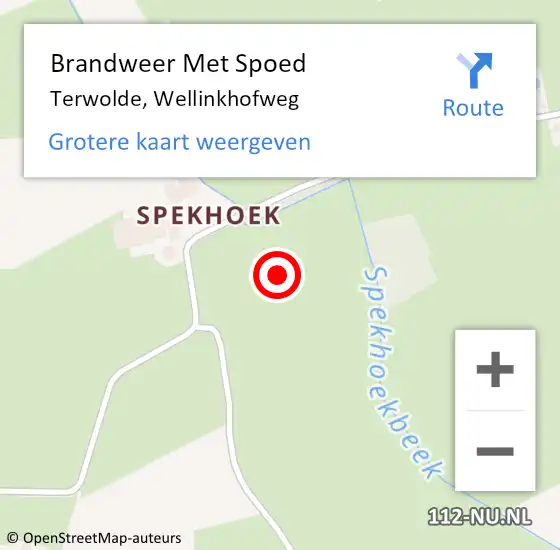 Locatie op kaart van de 112 melding: Brandweer Met Spoed Naar Terwolde, Wellinkhofweg op 31 december 2021 17:38