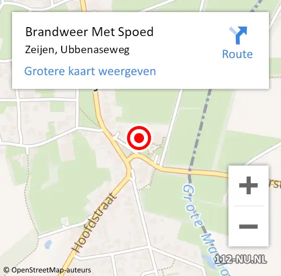 Locatie op kaart van de 112 melding: Brandweer Met Spoed Naar Zeijen, Ubbenaseweg op 31 december 2021 17:43