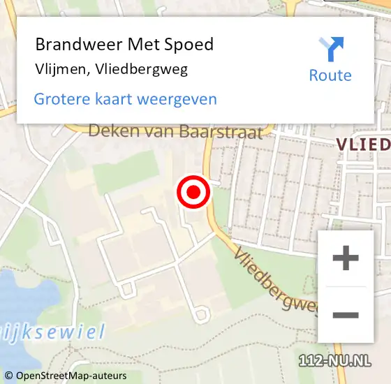 Locatie op kaart van de 112 melding: Brandweer Met Spoed Naar Vlijmen, Vliedbergweg op 31 december 2021 17:44