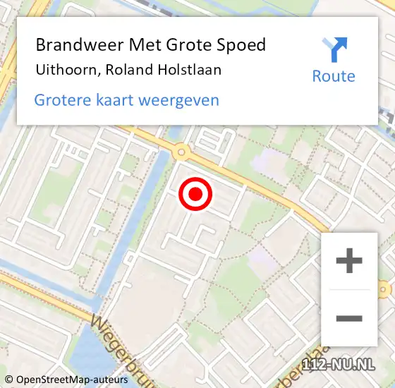 Locatie op kaart van de 112 melding: Brandweer Met Grote Spoed Naar Uithoorn, Roland Holstlaan op 31 december 2021 17:47