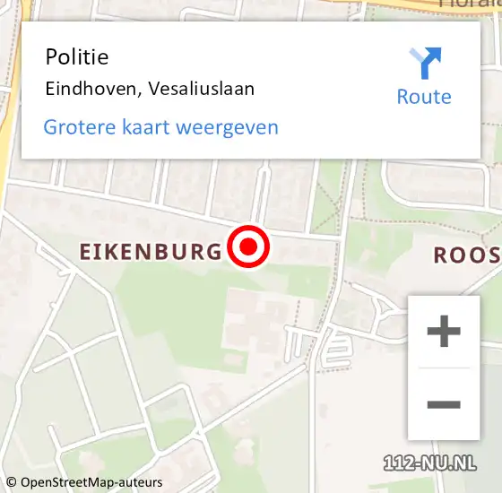 Locatie op kaart van de 112 melding: Politie Eindhoven, Vesaliuslaan op 31 december 2021 17:58