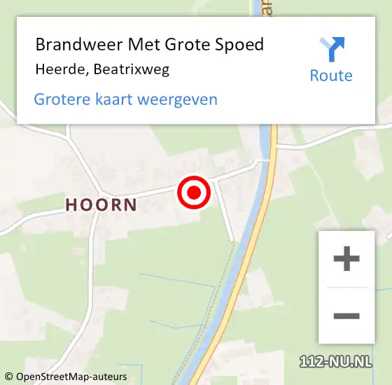 Locatie op kaart van de 112 melding: Brandweer Met Grote Spoed Naar Heerde, Beatrixweg op 31 december 2021 18:17