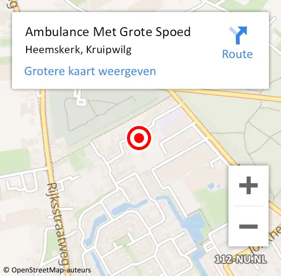 Locatie op kaart van de 112 melding: Ambulance Met Grote Spoed Naar Heemskerk, Kruipwilg op 31 december 2021 18:20