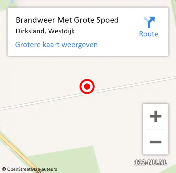 Locatie op kaart van de 112 melding: Brandweer Met Grote Spoed Naar Dirksland, Westdijk op 31 december 2021 18:30