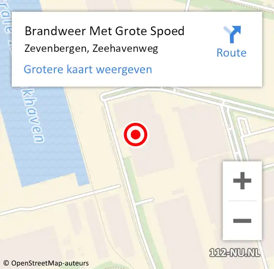 Locatie op kaart van de 112 melding: Brandweer Met Grote Spoed Naar Zevenbergen, Zeehavenweg op 31 december 2021 18:32