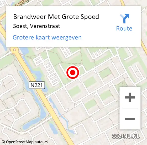 Locatie op kaart van de 112 melding: Brandweer Met Grote Spoed Naar Soest, Varenstraat op 31 december 2021 18:32