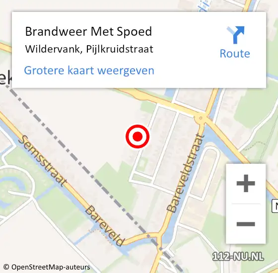 Locatie op kaart van de 112 melding: Brandweer Met Spoed Naar Wildervank, Pijlkruidstraat op 31 december 2021 18:49