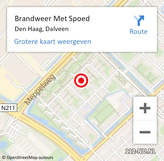 Locatie op kaart van de 112 melding: Brandweer Met Spoed Naar Den Haag, Dalveen op 31 december 2021 18:59