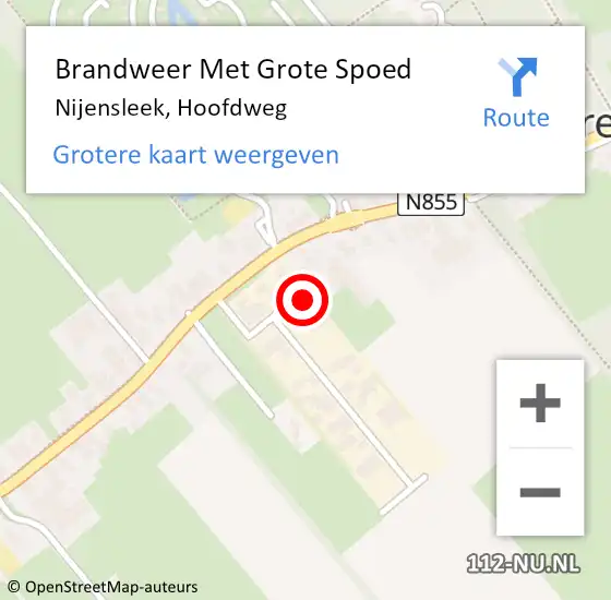 Locatie op kaart van de 112 melding: Brandweer Met Grote Spoed Naar Nijensleek, Hoofdweg op 31 december 2021 19:04