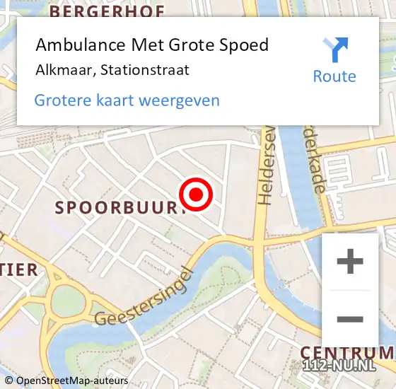 Locatie op kaart van de 112 melding: Ambulance Met Grote Spoed Naar Alkmaar, Stationstraat op 31 december 2021 19:05